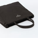 PRADA Hand Bag Nylon Brown Silver Auth 154516-6
