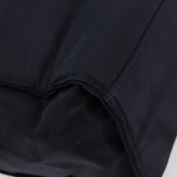 PRADA Hand Bag Nylon Navy Gold Auth 154517