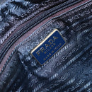 PRADA Hand Bag Nylon Navy Gold Auth 154517-16