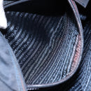 PRADA Hand Bag Nylon Navy Gold Auth 154517-23