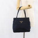 PRADA Hand Bag Nylon Navy Gold Auth 154517-25