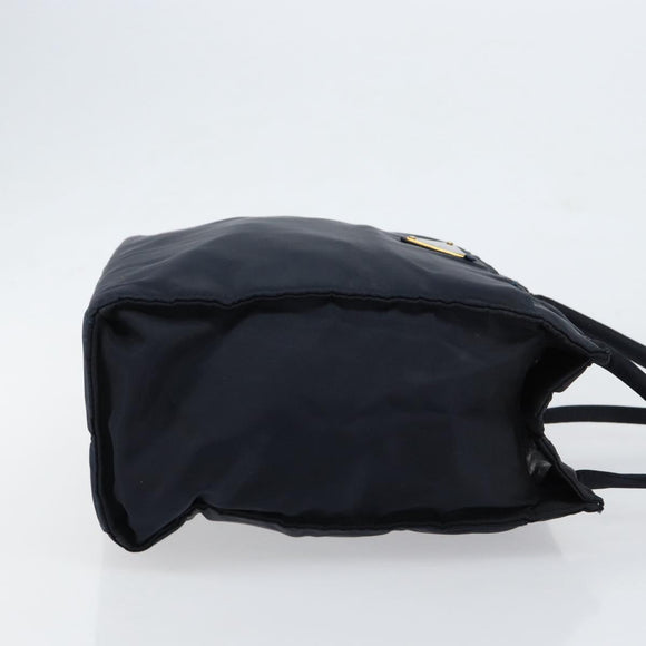 PRADA Hand Bag Nylon Navy Gold Auth 154517