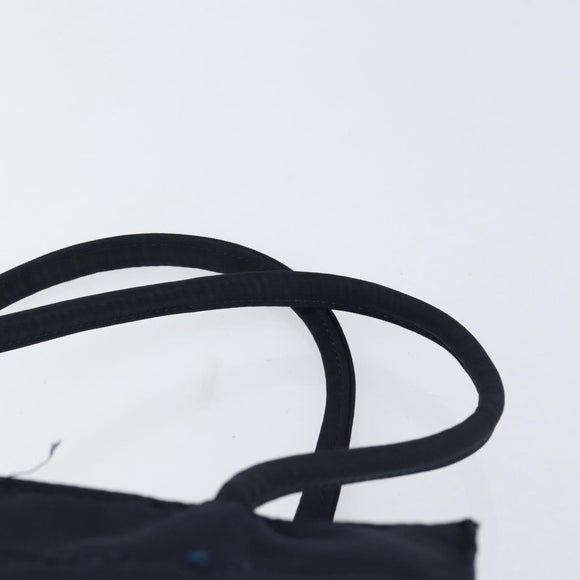 PRADA Hand Bag Nylon Navy Gold Auth 154517