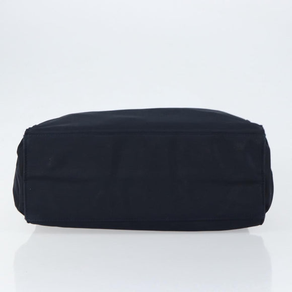 PRADA Hand Bag Nylon Navy Gold Auth 154517