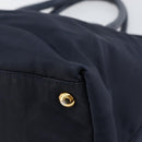 PRADA Hand Bag Nylon Navy Gold Auth 154518-16