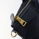 PRADA Hand Bag Nylon Navy Gold Auth 154518-19