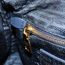 PRADA Hand Bag Nylon Navy Gold Auth 154518-23