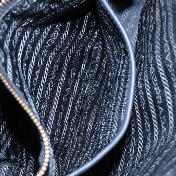 PRADA Hand Bag Nylon Navy Gold Auth 154518