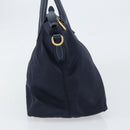 PRADA Hand Bag Nylon Navy Gold Auth 154518-3