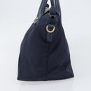 PRADA Hand Bag Nylon Navy Gold Auth 154518-4
