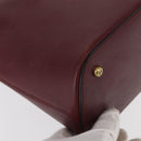 CARTIER Must Line Hand Bag Leather Bordeaux Gold Auth 154519-9