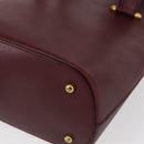 CARTIER Must Line Hand Bag Leather Bordeaux Gold Auth 154519-14