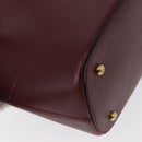 CARTIER Must Line Hand Bag Leather Bordeaux Gold Auth 154519-15