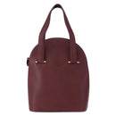 CARTIER Must Line Hand Bag Leather Bordeaux Gold Auth 154519-13