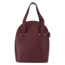 CARTIER Must Line Hand Bag Leather Bordeaux Gold Auth 154519-2