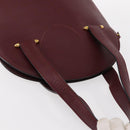 CARTIER Must Line Hand Bag Leather Bordeaux Gold Auth 154519-6