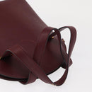 CARTIER Must Line Hand Bag Leather Bordeaux Gold Auth 154519-7