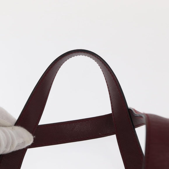 CARTIER Must Line Hand Bag Leather Bordeaux Gold Auth 154519