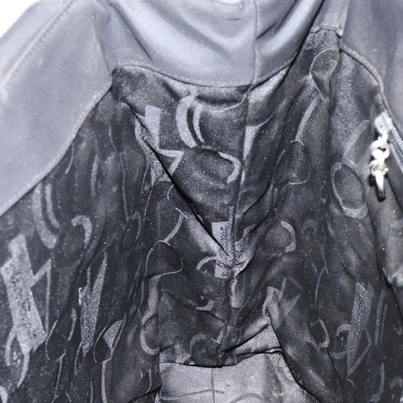 Salvatore Ferragamo Tote Bag Nylon Black Silver Auth 154520