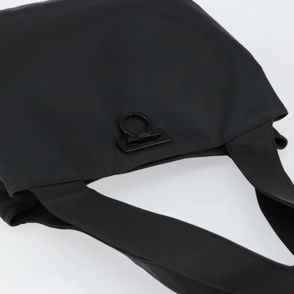 Salvatore Ferragamo Tote Bag Nylon Black Silver Auth 154520