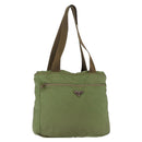 PRADA Shoulder Bag Nylon Green Silver Auth 154521-1