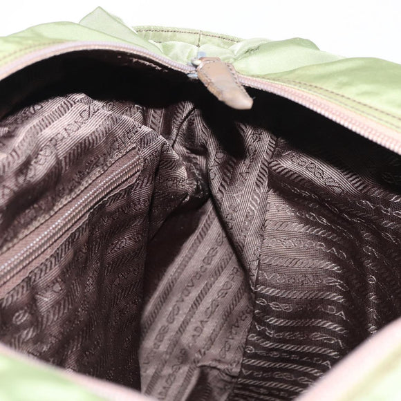 PRADA Shoulder Bag Nylon Green Silver Auth 154521