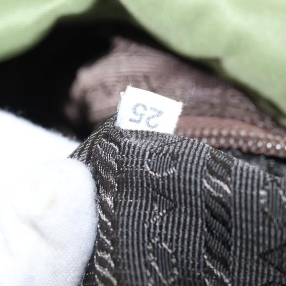 PRADA Shoulder Bag Nylon Green Silver Auth 154521