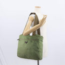 PRADA Shoulder Bag Nylon Green Silver Auth 154521-27