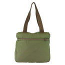 PRADA Shoulder Bag Nylon Green Silver Auth 154521-2