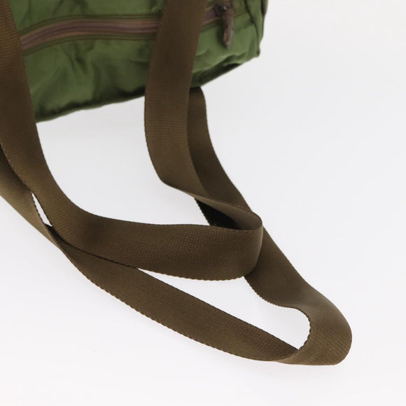 PRADA Shoulder Bag Nylon Green Silver Auth 154521
