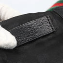 GUCCI GG Canvas Web Sherry Line Tote Bag Black Silver 131231 Auth 154522-10