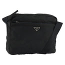 PRADA Shoulder Bag Nylon Black Silver Auth 154523-1