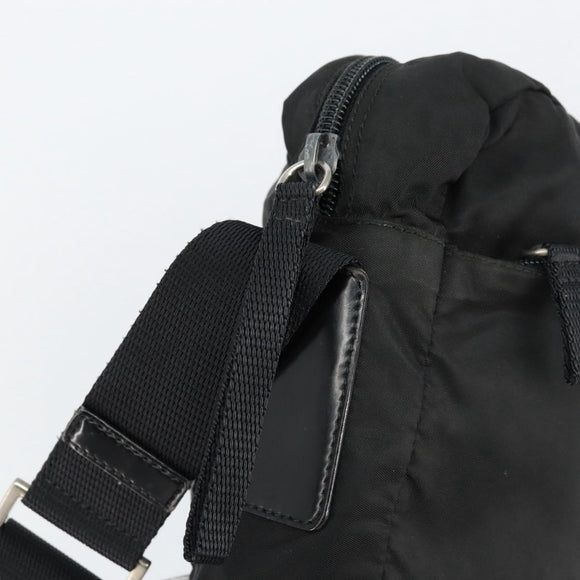 PRADA Shoulder Bag Nylon Black Silver Auth 154523