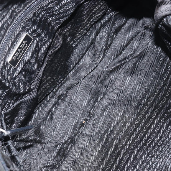 PRADA Shoulder Bag Nylon Black Silver Auth 154523