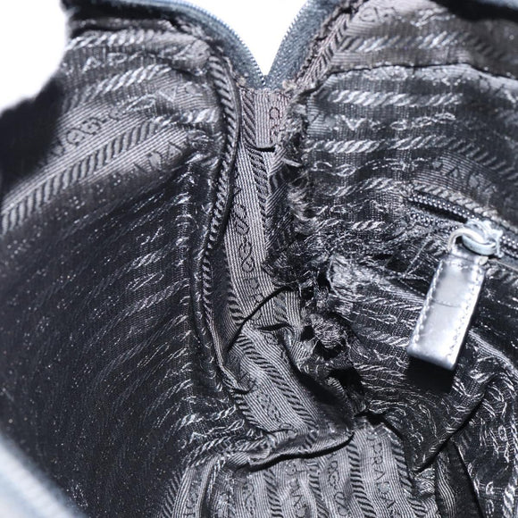 PRADA Shoulder Bag Nylon Black Silver Auth 154523