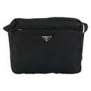 PRADA Shoulder Bag Nylon Black Silver Auth 154523-13