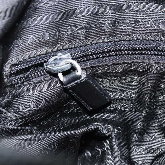 PRADA Shoulder Bag Nylon Black Silver Auth 154523