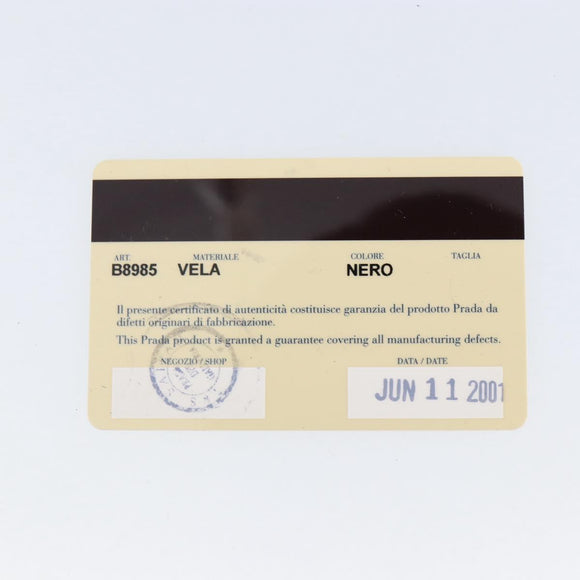 PRADA Shoulder Bag Nylon Black Silver Auth 154523