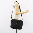 PRADA Shoulder Bag Nylon Black Silver Auth 154523-27
