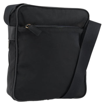 PRADA Shoulder Bag Nylon Black Silver Auth 154524