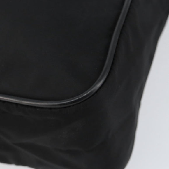 PRADA Schoudertas Nylon Zwart Zilver Authentiek 154524