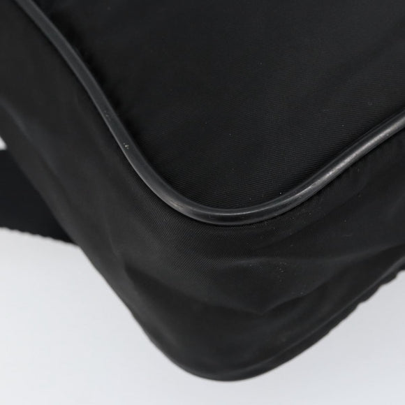 PRADA Shoulder Bag Nylon Black Silver Auth 154524