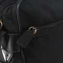 PRADA Schoudertas Nylon Zwart Zilver Authentiek 154524-17
