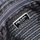 PRADA Schoudertas Nylon Zwart Zilver Authentiek 154524-18