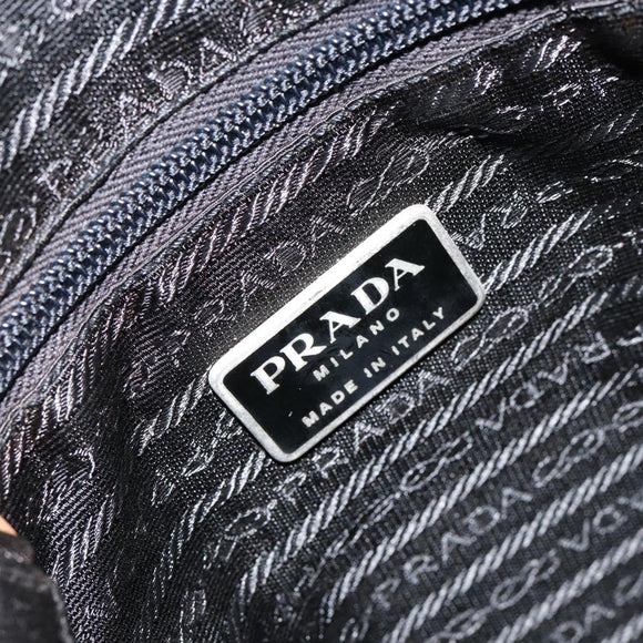 PRADA Schoudertas Nylon Zwart Zilver Authentiek 154524