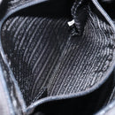PRADA Schoudertas Nylon Zwart Zilver Authentiek 154524-22