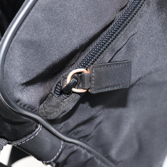 PRADA Schoudertas Nylon Zwart Zilver Authentiek 154524