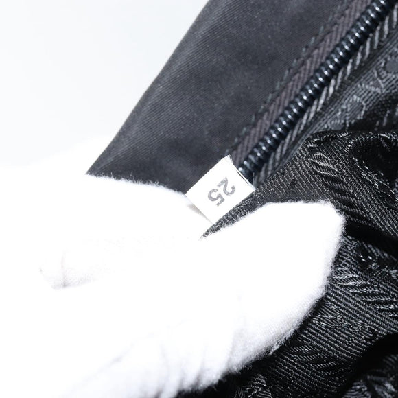 PRADA Schoudertas Nylon Zwart Zilver Authentiek 154524