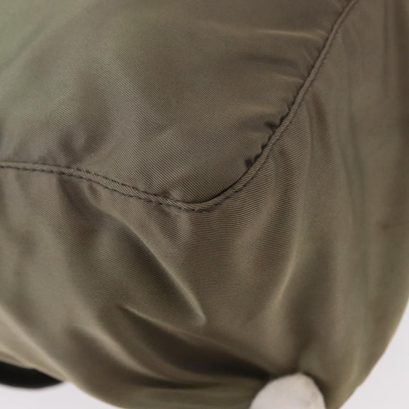 PRADA Shoulder Bag Nylon Khaki Gold Auth 154525