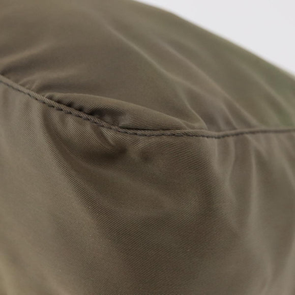 PRADA Shoulder Bag Nylon Khaki Gold Auth 154525